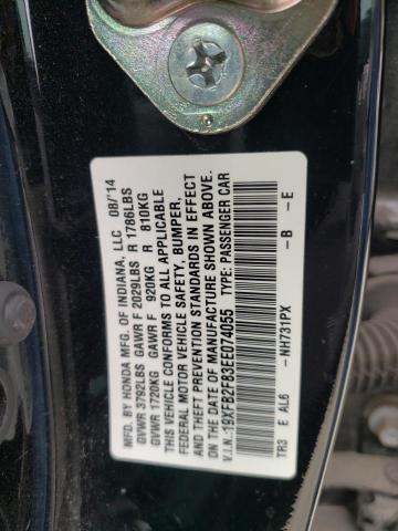 Photo 10 from auction – 2014 HONDA CIVIC EX with VIN 19XFB2F83EE074055