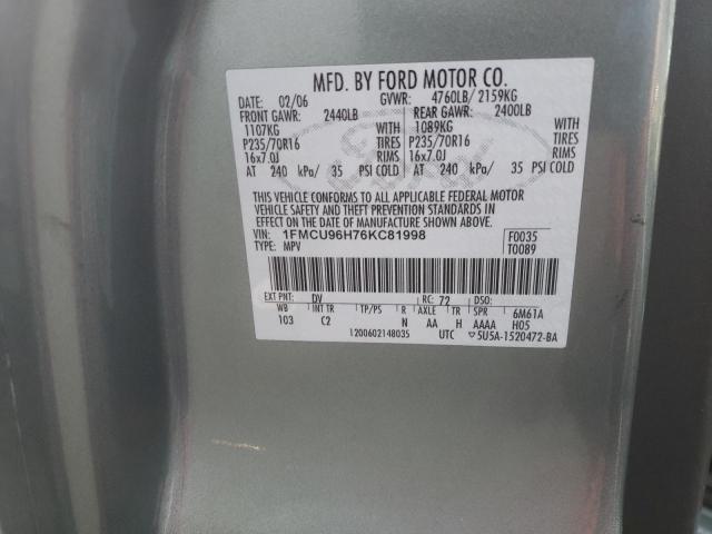 Photo 10 from auction – 2006 FORD ESCAPE HEV with VIN 1FMCU96H76KC81998