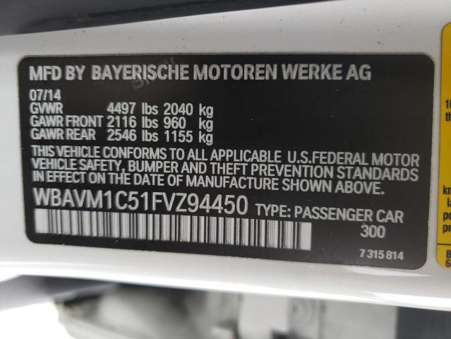 Photo 10 from auction – 2015 BMW X1 SDRIVE2 with VIN WBAVM1C51FVZ94450
