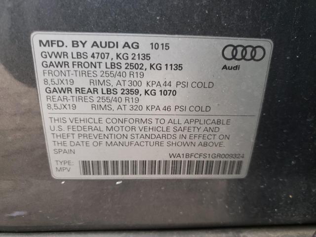 Photo 10 from auction – 2016 AUDI Q3 PREMIUM with VIN WA1BFCFS1GR009324