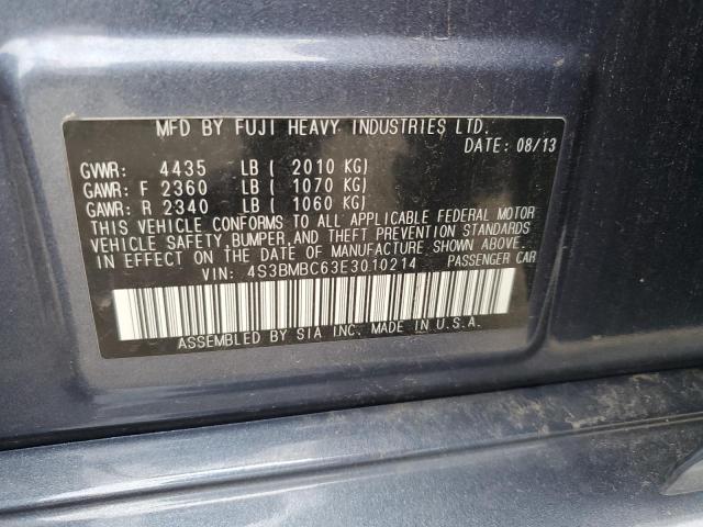 Photo 10 from auction – 2014 SUBARU LEGACY 2.5 with VIN 4S3BMBC63E3010214