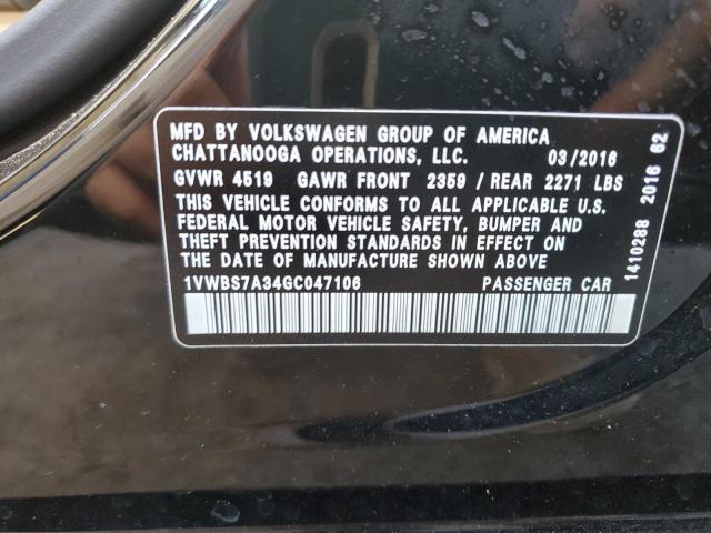 Photo 10 from auction – 2016 VOLKSWAGEN PASSAT SE with VIN 1VWBS7A34GC047106