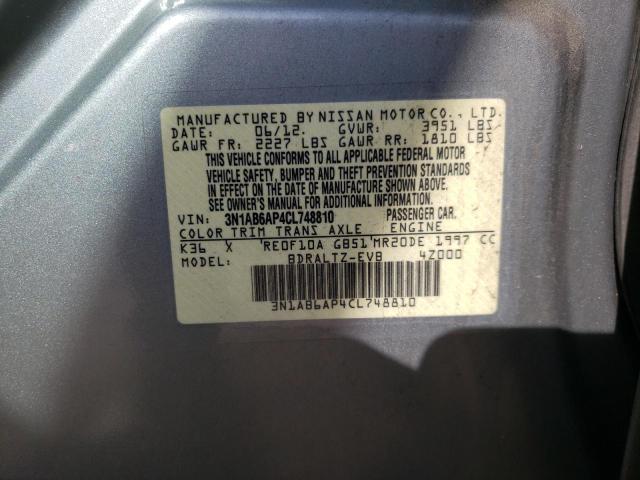 Photo 10 from auction – 2012 NISSAN SENTRA 2.0 with VIN 3N1AB6AP4CL748810