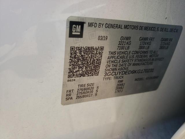 Photo 10 from auction – 2019 CHEVROLET SILVERADO with VIN 3GCUYDED6KG170231