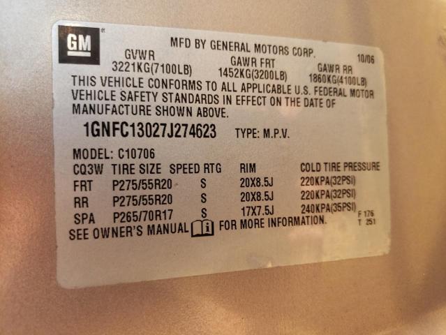 Photo 10 from auction – 2007 CHEVROLET TAHOE C150 with VIN 1GNFC13027J274623