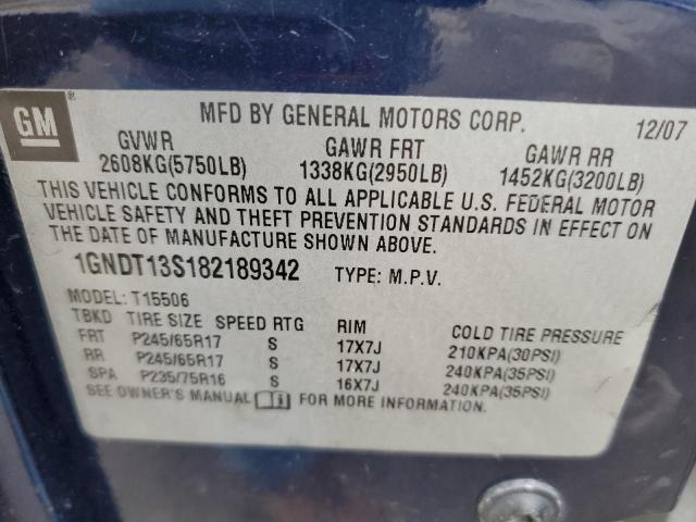 Photo 10 from auction – 2008 CHEVROLET TRAILBLAZE with VIN 1GNDT13S182189342