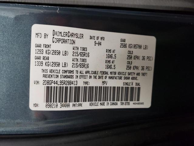 Photo 10 from auction – 2005 DODGE GRAND CARA with VIN 2D8GP44L95R288413