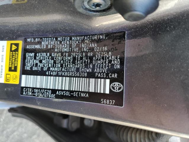 Photo 10 from auction – 2016 TOYOTA CAMRY LE with VIN 4T4BF1FK8GR556308