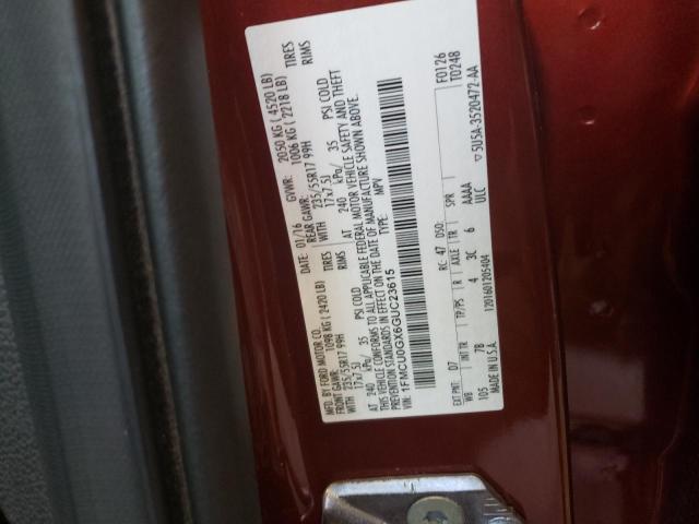 Photo 10 from auction – 2016 FORD ESCAPE SE with VIN 1FMCU0GX6GUC23615