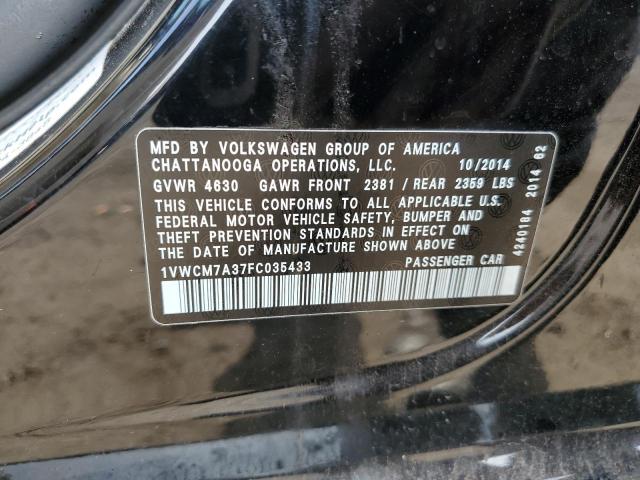 Photo 10 from auction – 2015 VOLKSWAGEN PASSAT SEL with VIN 1VWCM7A37FC035433