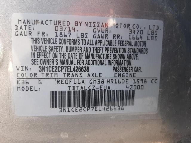 Photo 10 from auction – 2014 NISSAN VERSA NOTE with VIN 3N1CE2CP7EL426638
