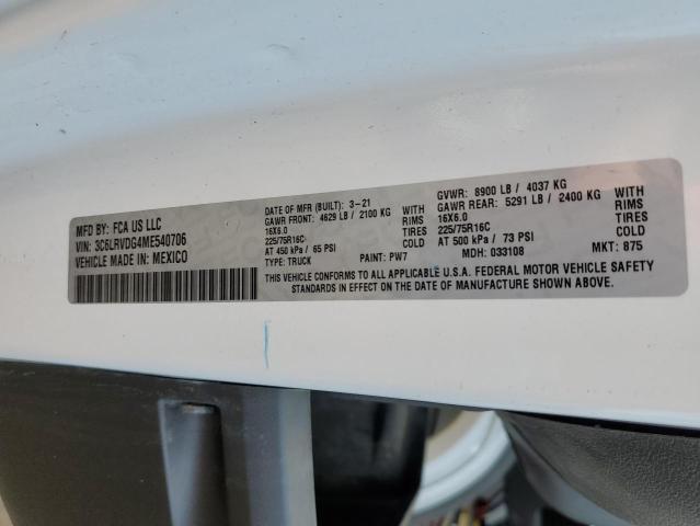 Photo 10 from auction – 2021 RAM PROMASTER with VIN 3C6LRVDG4ME540706