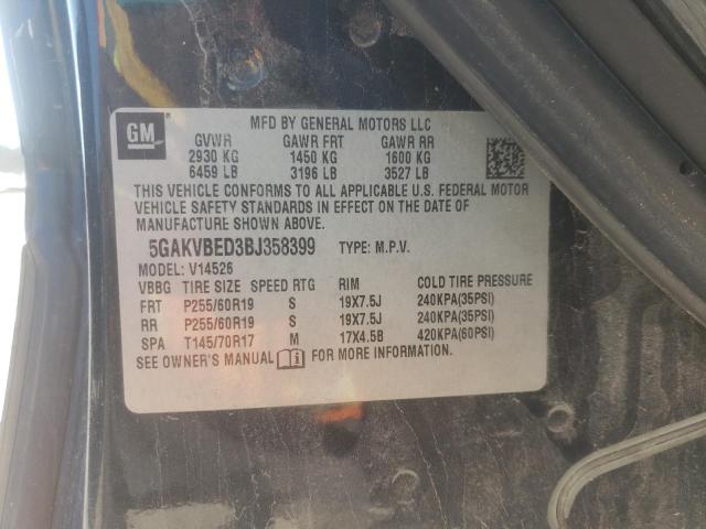 Photo 10 from auction – 2011 BUICK ENCLAVE CX with VIN 5GAKVBED3BJ358399