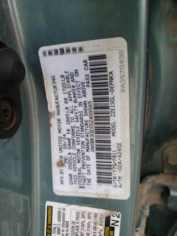 Photo 10 from auction – 2005 TOYOTA COROLLA CE with VIN 1NXBR30E55Z409585
