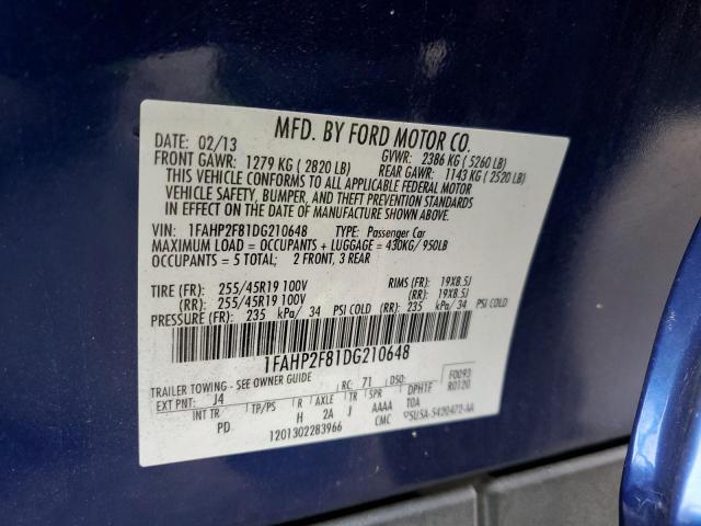 Photo 10 from auction – 2013 FORD TAURUS LIM with VIN 1FAHP2F81DG210648
