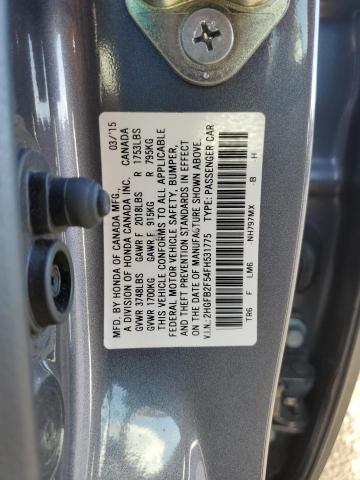 Photo 10 from auction – 2015 HONDA CIVIC LX with VIN 2HGFB2F54FH531775