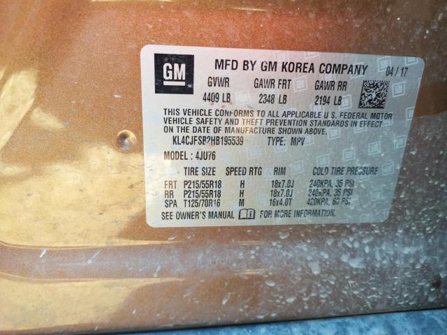 Photo 10 from auction – 2017 BUICK ENCORE PRE with VIN KL4CJFSB2HB195539