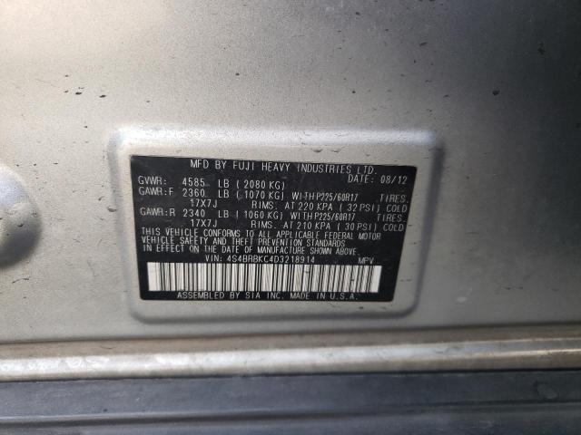 Photo 10 from auction – 2013 SUBARU OUTBACK 2. with VIN 4S4BRBKC4D3218914