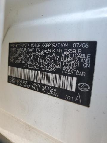 Photo 10 from auction – 2007 LEXUS ES 350 with VIN JTHBJ46G072034289