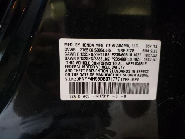 Photo 10 from auction – 2013 HONDA PILOT EXL with VIN 5FNYF4H59DB071777