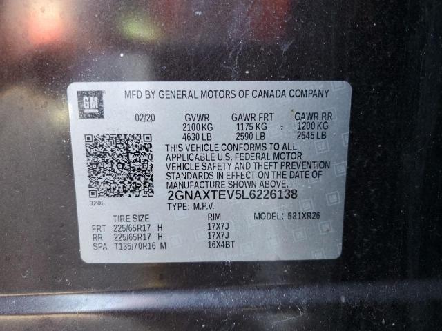 Photo 10 from auction – 2020 CHEVROLET EQUINOX LT with VIN 2GNAXTEV5L6226138