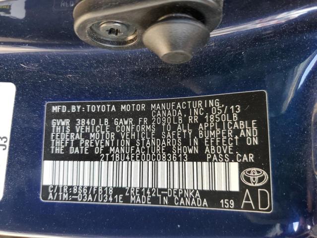 Zdjęcie 10 z aukcji – 2013 TOYOTA COROLLA BA z VIN 2T1BU4EE0DC083613