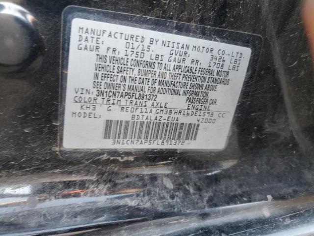 Photo 10 from auction – 2015 NISSAN VERSA S with VIN 3N1CN7AP5FL891372