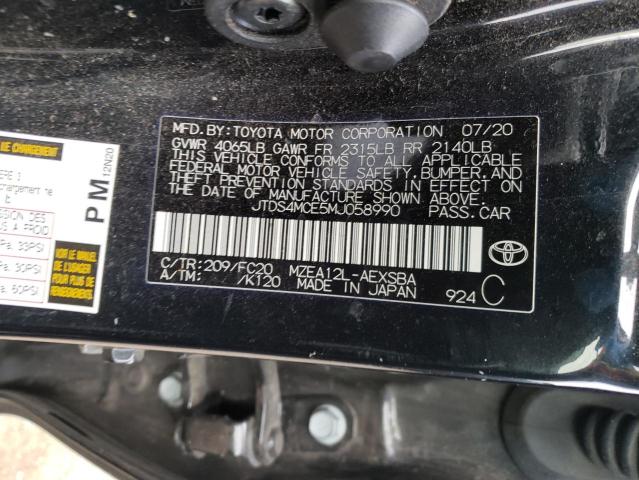 Photo 10 from auction – 2021 TOYOTA COROLLA with VIN JTDS4MCE5MJ058990