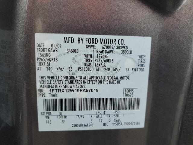Photo 10 from auction – 2009 FORD F150 SUPER with VIN 1FTRX12W19FA57019