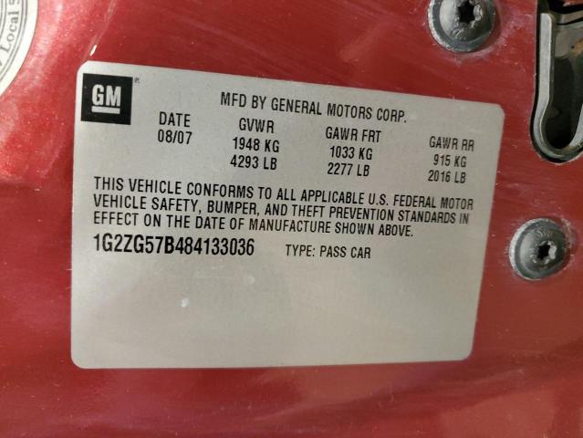 Photo 10 from auction – 2008 PONTIAC G6 BASE with VIN 1G2ZG57B484133036