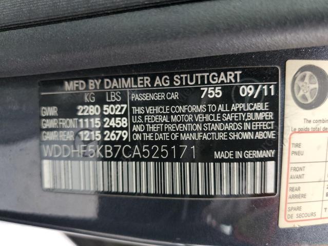 Photo 10 from auction – 2012 MERCEDES-BENZ E 350 with VIN WDDHF5KB7CA525171