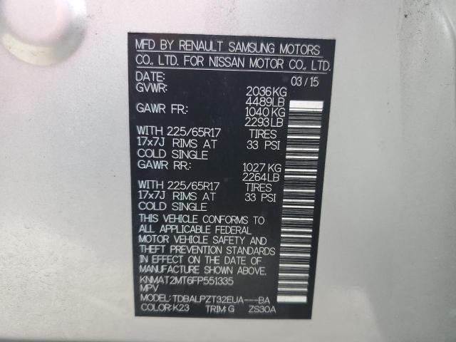 Photo 10 from auction – 2015 NISSAN ROGUE S with VIN KNMAT2MT6FP551335