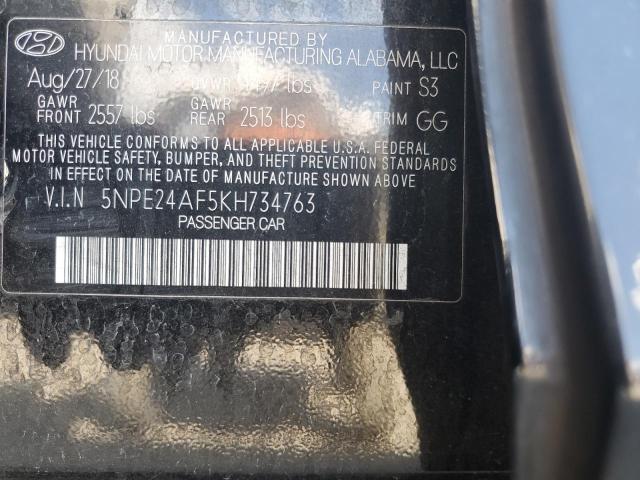 Photo 10 from auction – 2019 HYUNDAI SONATA SE with VIN 5NPE24AF5KH734763