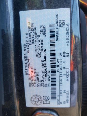 Photo 10 from auction – 2020 FORD ESCAPE TIT with VIN 1FMCU9J98LUA03336