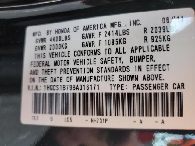 Photo 10 from auction – 2011 HONDA ACCORD EX with VIN 1HGCS1B79BA016171