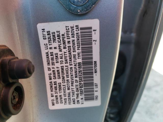 Photo 10 from auction – 2014 HONDA CIVIC LX with VIN 19XFB2F5XEE261699