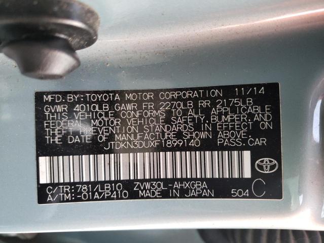 Photo 10 from auction – 2015 TOYOTA PRIUS with VIN JTDKN3DUXF1899140