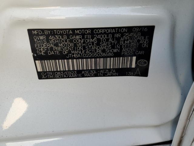 Photo 10 from auction – 2016 LEXUS IS 200T with VIN JTHBA1D22G5038686
