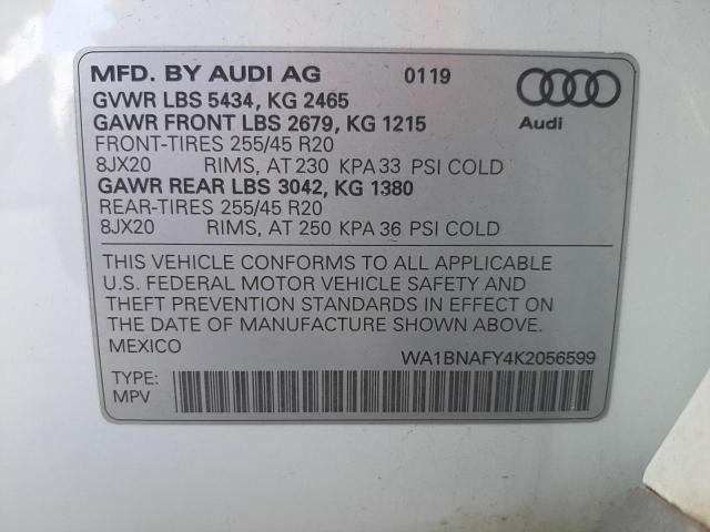 Photo 14 from auction – 2019 AUDI Q5 PREMIUM with VIN WA1BNAFY4K2056599