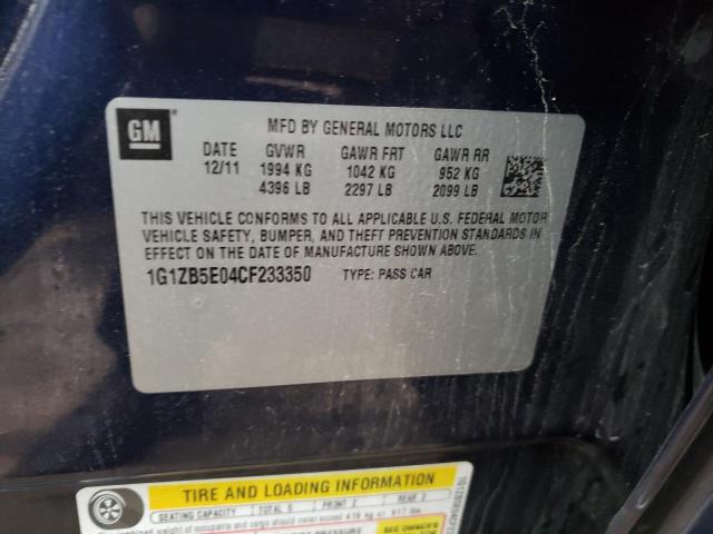 Photo 10 from auction – 2012 CHEVROLET MALIBU LS with VIN 1G1ZB5E04CF233350