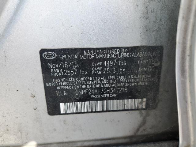 Photo 10 from auction – 2016 HYUNDAI SONATA SE with VIN 5NPE24AF7GH347218