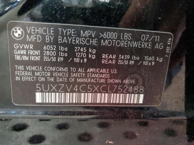 Photo 10 from auction – 2012 BMW X5 XDRIVE3 with VIN 5UXZV4C5XCL752488