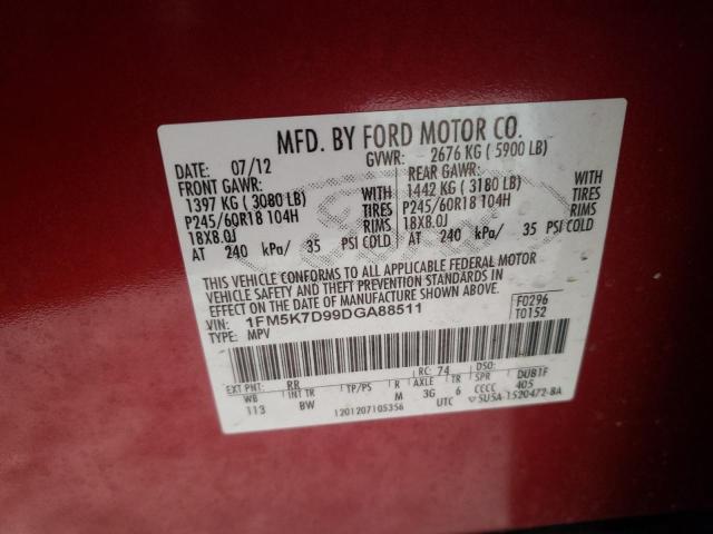 Photo 10 from auction – 2013 FORD EXPLORER X with VIN 1FM5K7D99DGA88511
