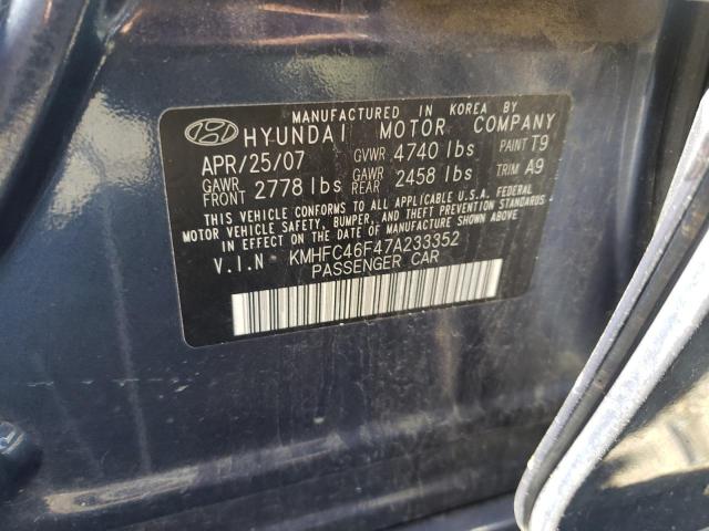 Photo 10 from auction – 2007 HYUNDAI AZERA SE with VIN KMHFC46F47A233352