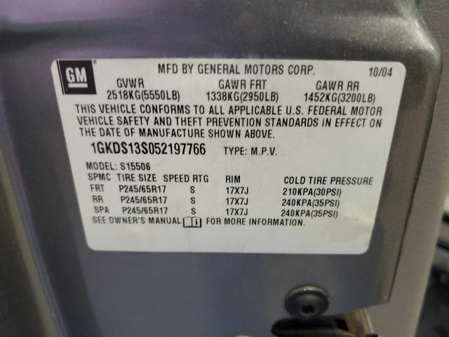 Photo 10 from auction – 2005 GMC ENVOY with VIN 1GKDS13S052197766
