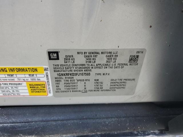 Photo 10 from auction – 2015 CHEVROLET TRAVERSE L with VIN 1GNKRFKD3FJ167593