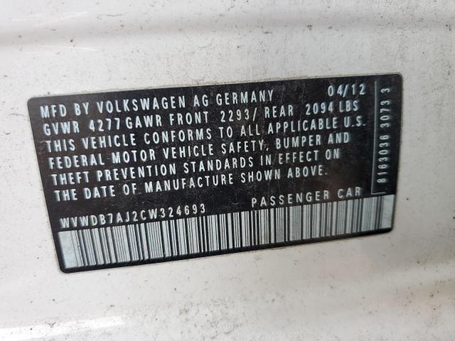 Photo 10 from auction – 2012 VOLKSWAGEN GOLF with VIN WVWDB7AJ2CW324693