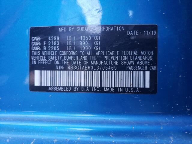 Photo 10 from auction – 2020 SUBARU IMPREZA with VIN 4S3GTAB63L3705469