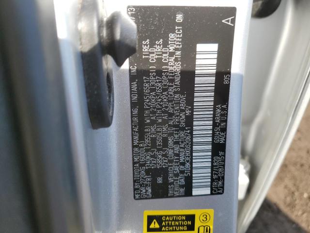 Photo 10 from auction – 2013 TOYOTA HIGHLANDER with VIN 5TDBK3EHXDS206741