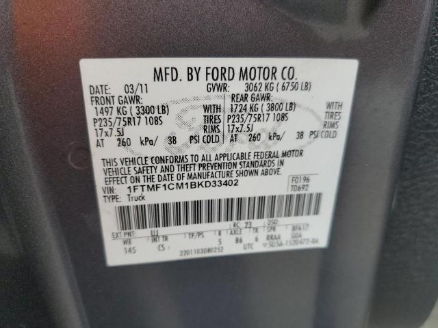Photo 10 from auction – 2011 FORD F150 with VIN 1FTMF1CM1BKD33402